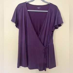 Loft size large purple wrap top